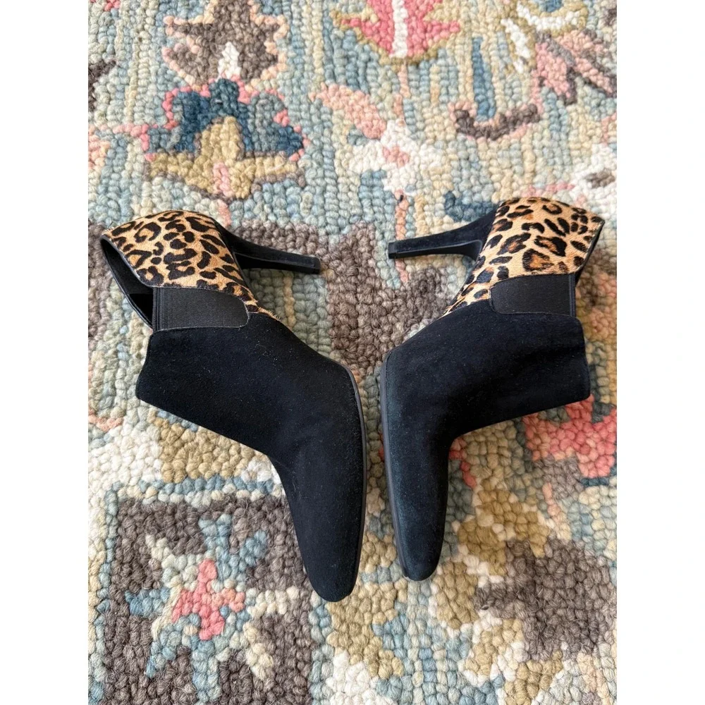 Cole Haan Maxfield Leopard Calf Hair Platform Stiletto Shooties 8.5B NWOB